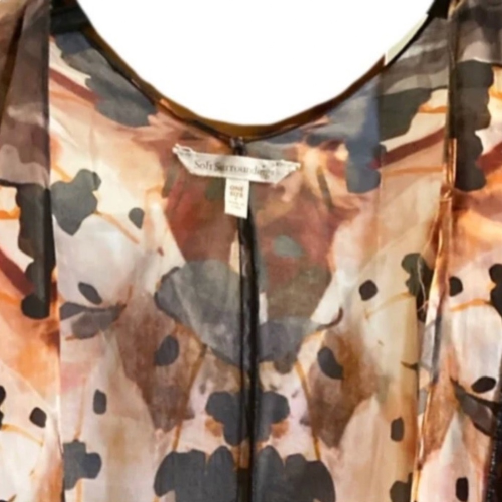 Soft Surroundings Kimono Painterly Butterfly Topper - NEW WITH TAGS - Semi-Sheer - Picture 7 of 9